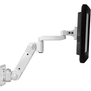 LCD monitor arm, 15 to 24 lbs (6.8 to 11 kg), wall mount, 23" (584 mm) reach, white