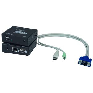 VGA USB KVM + audio extender via CAT5 to 300 feet (91 meters)