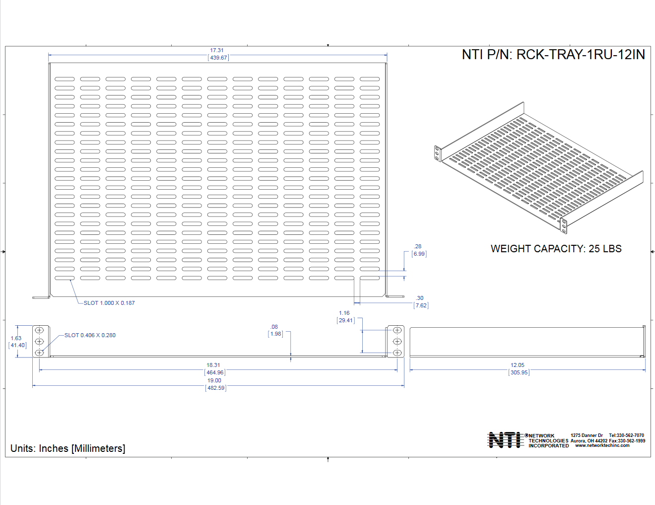 RCK-TRAY-1RU-12IN